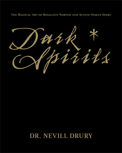 Cover artwork for the Deluxe Edition of Dark Spirits: The Magical Art of Rosaleen Norton and Austin Osman Spare, fully bound in black leather